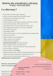 Zbiórka dla Uchodźców z Ukrainy