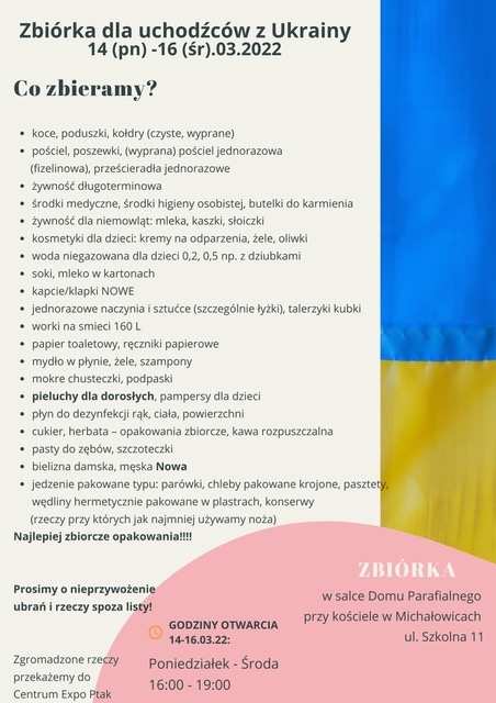Zbiórka dla Uchodźców z Ukrainy